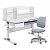Парта-трансформер для школьника Rimu Grey Cubby + Детское кресло Pratico Grey Cubby | Картинка товара