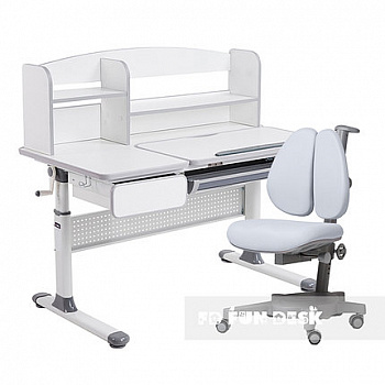 Парта-трансформер для школьника Rimu Cubby + Детское кресло Brassica Grey Cubby | Картинка товара